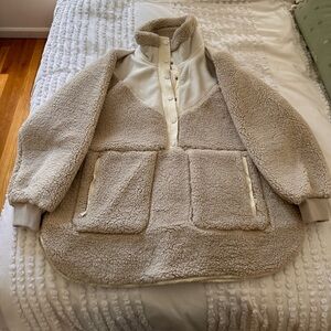 Free People fall to rise fleece quarter button up